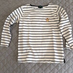 Ralph Lauren Black and White Striped Top